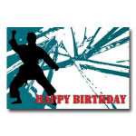 Happy Birthday Karate Block Postcard