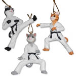 Karate Cat Ornament Set