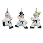 Karate Snowmen Ornament Set