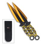 Metallic Orange Throwing Knives