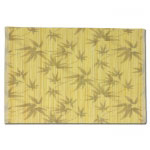 White Floral Bamboo Place Mats