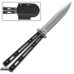 Black Grip Butterfly Knife