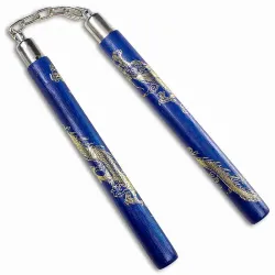 Blue Dragon Rattan Nunchaku