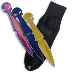 Dark Skull Multicolor Throwing Knives