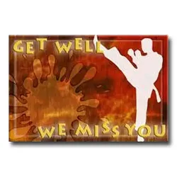 Get Well Front Kick Postcard