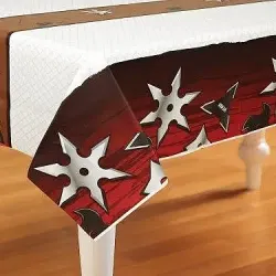 Plastic Ninja Star Table Cover - Martial Arts Tablecloth - Karate Party ...