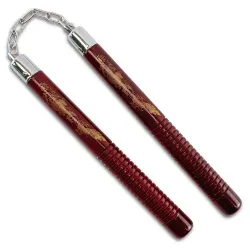 Red Dragon Nunchaku with Grip