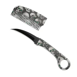 Skull Karambit Comb Knife