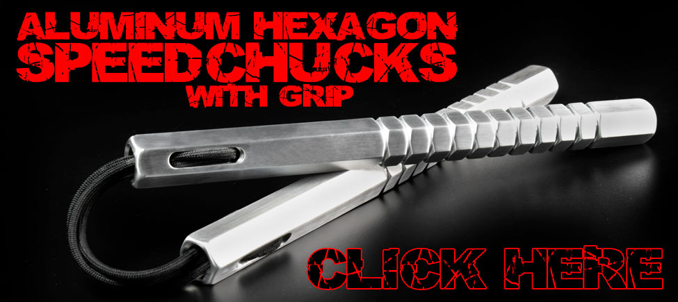 Reach Your Martial Arts Goals with the Aluminum Hexagon Speedchucks with Grip!