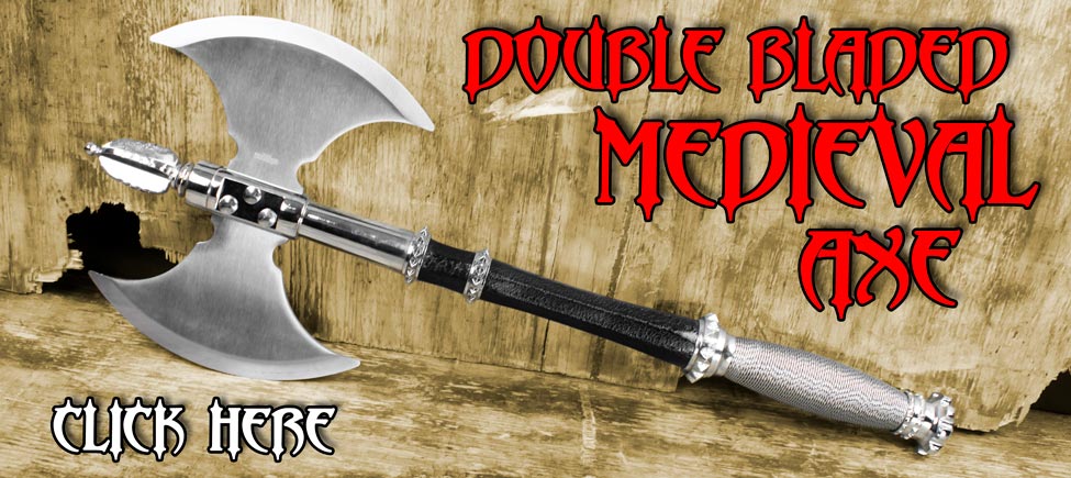 Conquer Your Battlefield with the Double Bladed Medieval Axe!