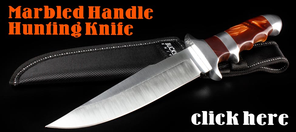 Outdoorsmen Love The Marbled Handle Hunting Knife!