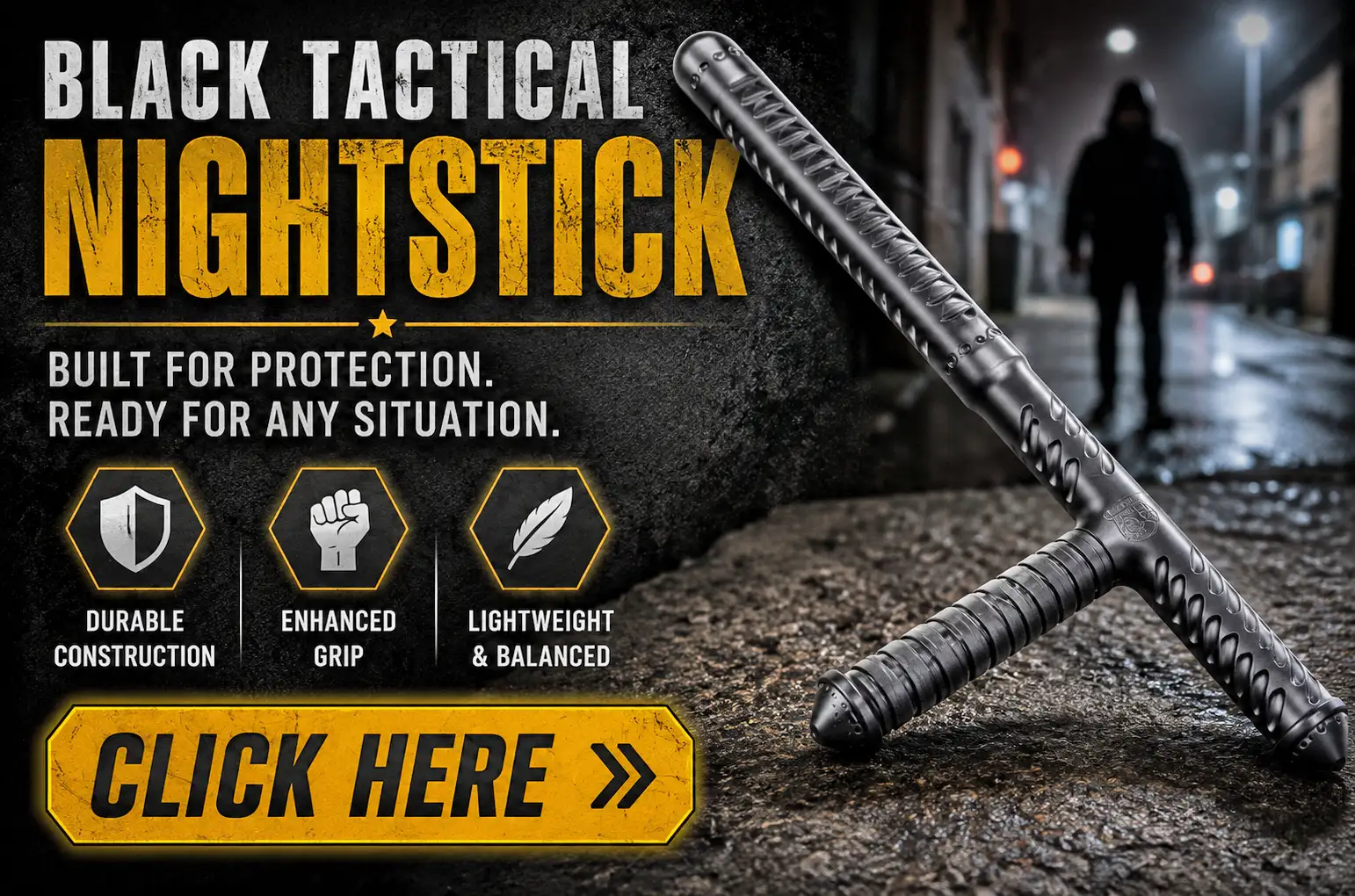 New Black Tactical Nightstick