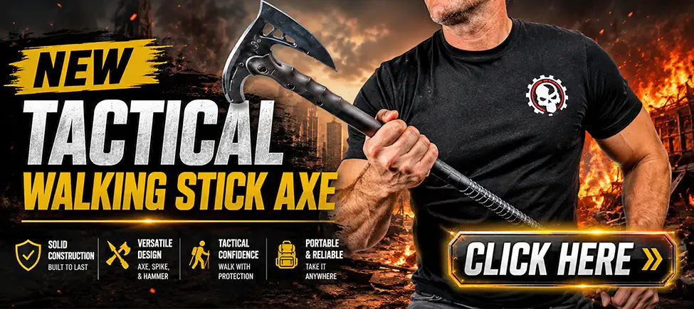 New Tactical Walking Stick Axe