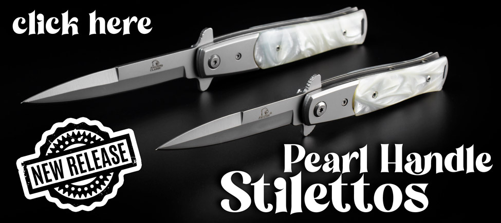 These Classic Pearl Handle Stiletto Knives Come in Two Sizes!