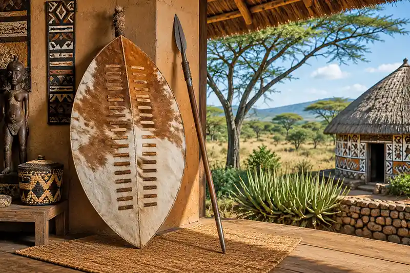 African Heritage Shield and Savanna Display