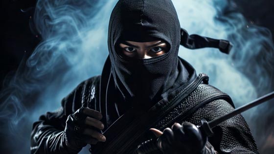 Ninja with Smokey Background
