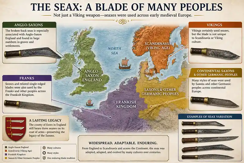 Seax knife styles across early medieval Europe
