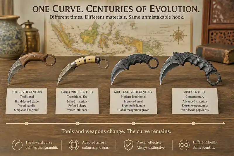 Karambit blade designs evolving from traditional to modern styles