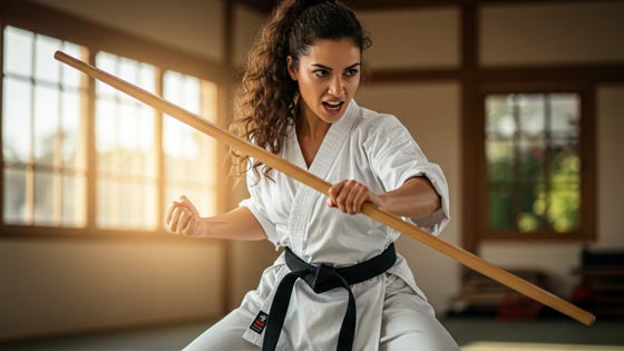 Female in Karate Uniform