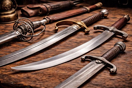 Collection of historic swords including rapier sabre and katzbalger