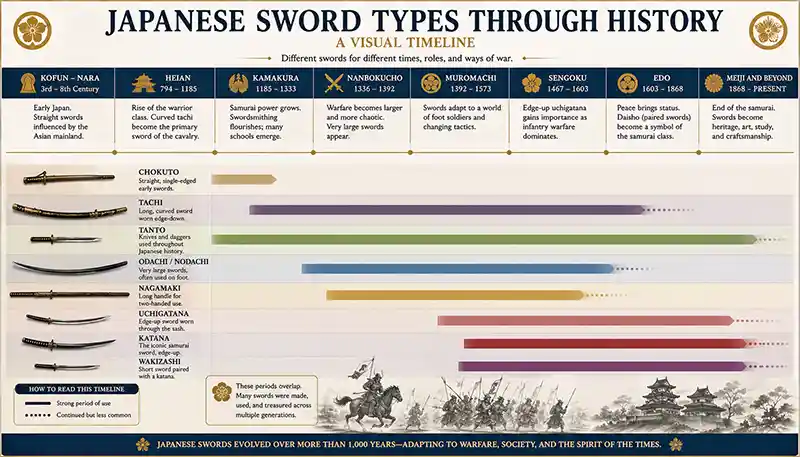 Japanese Sword Types Through History