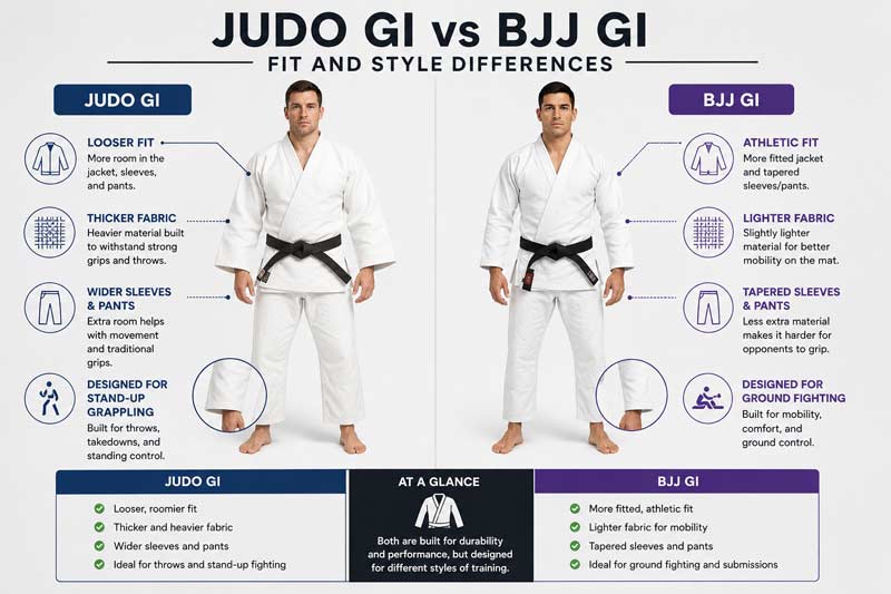 Judo gi vs BJJ gi comparison