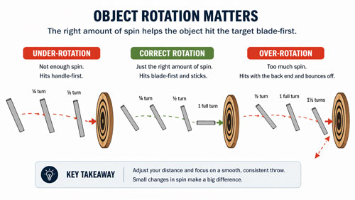 Knife rotation for target practice