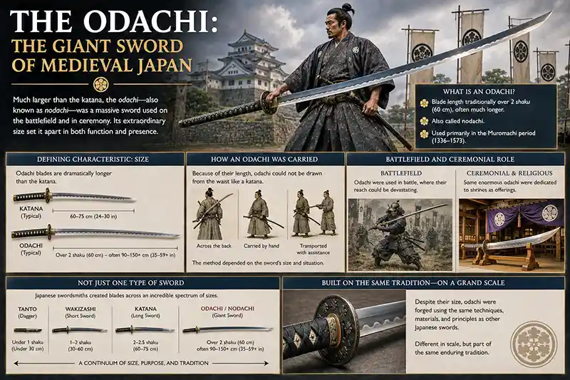 Odachi sword size, history, carrying methods, and battlefield use