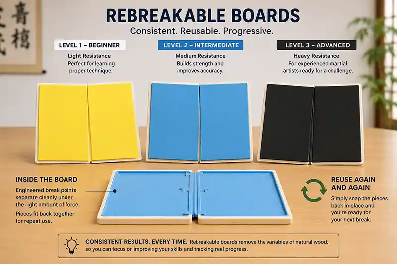 Rebreakable Boards with different difficulty levels