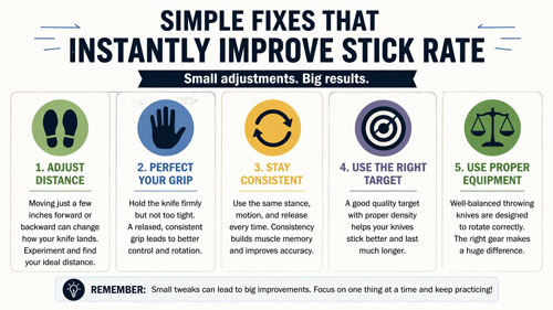 Simple fixes for knife throwing