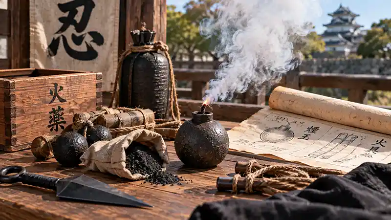 Historical Japanese Smoke Tools Display