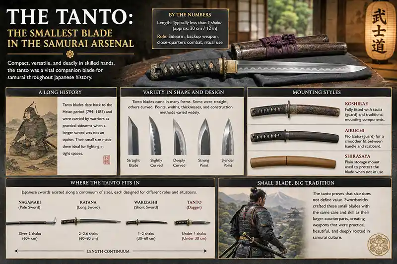 Tanto blade history, size, designs, and traditional mounting styles