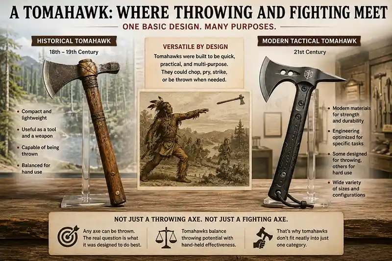 Historical and modern tactical tomahawk comparison