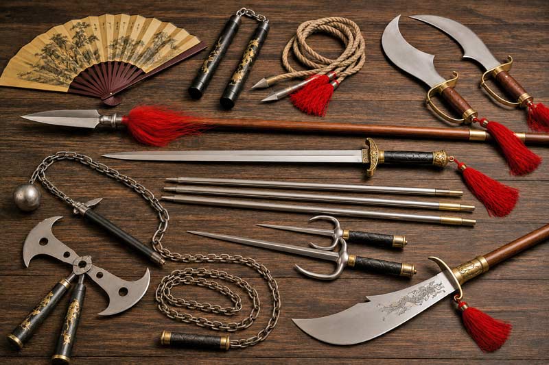 Traditional Chinese martial arts weapon display