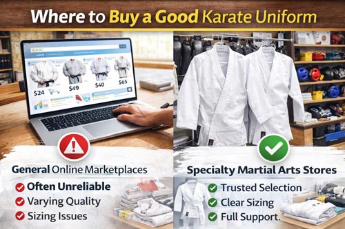 Comparing karate uniform shopping options